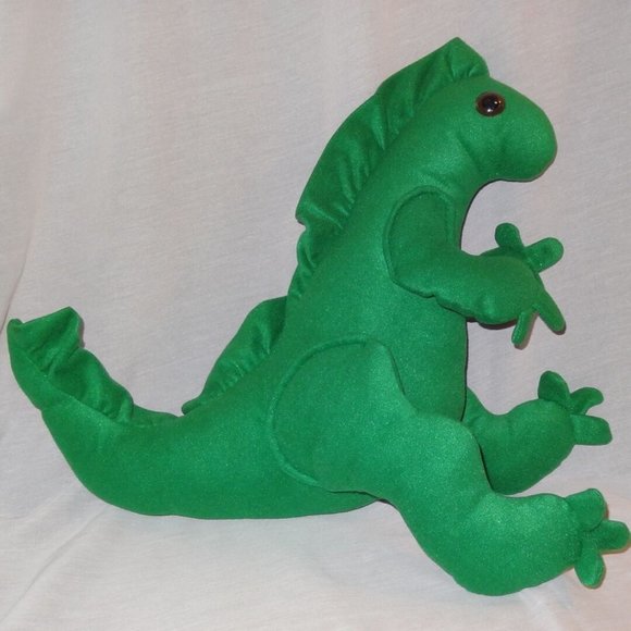 Dinosaur Green Felt Handmade Plush Stuffed Animal - Picture 1 of 8